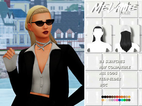 Sims 4 — Melanie Hair by sehablasimlish — I hope you like it and enjoy it.