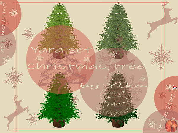 Sims 4 — [SJB] Yara set Christmas tree by Ylka by Ylka — The Christmas tree has many places to place toys on it. Has 4