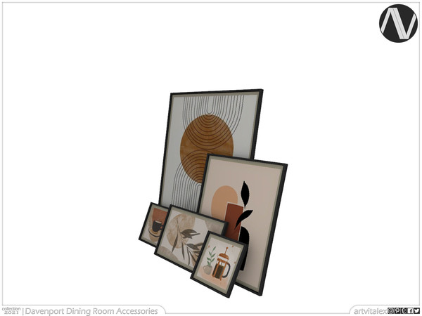 Sims 4 — Davenport Painting Frames by ArtVitalex — Dining Room Collection | All rights reserved | Belong to 2021