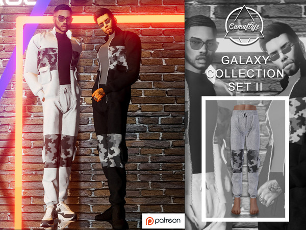 Sims 4 — [PATREON] GALAXY COLLECTION - SET II (Sweatpants) by Camuflaje — * New mesh * Compatible with the base game * HQ