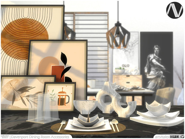 Sims 4 — Davenport Dining Room Accessories by ArtVitalex — Dining Room Collection | All rights reserved | Belong to 2021