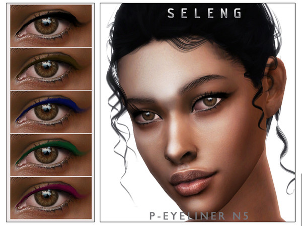 Sims 4 — P-Eyeliner N5 [Patreon] by Seleng — The eyeliner has 21 colours and HQ compatible. Allowed for teen, young