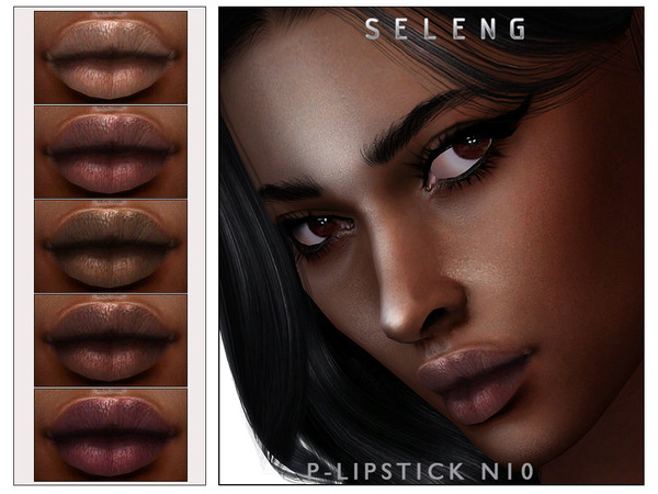 Sims 4 — P-Lipstick N10 [Patreon] by Seleng — The lipstick has 32 colours and HQ compatible. Allowed for teen, young