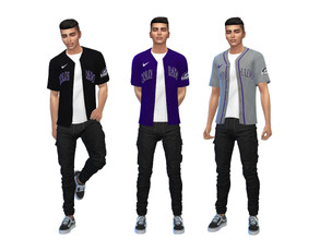 Sims 4 — MLB Colorado Rockies Jersey V2 by AeroJay — - Clothing For Adult - 3 Swatches - City Living Required - Thank You