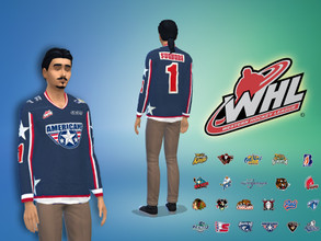 Sims 4 — Western Hockey League (WHL) Jerseys by FleshyMonkey — A set of 32 ice hockey jerseys, one (or sometimes two) for
