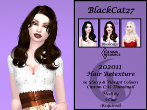 Sims 4 — S-Club 202011 Hair Retexture (MESH NEEDED) by BlackCat27 — A lovely over the shoulder hairstyle, with graceful