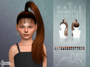 Sims 4 — Katie Hairstyle [Child] by DarkNighTt — Katie Hairstyle is a long and updo hairstyle for children. 30 colors (20