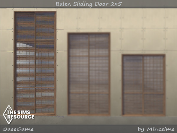 Sims 4 — Balen Sliding Door 2x5 by Mincsims — for tall wall 8 swatches