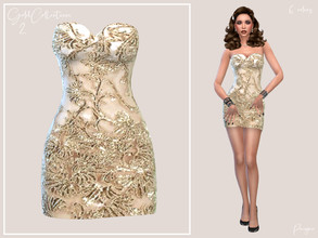 Sims 4 — GoldCollection 2 by Paogae — The second sheath dress of the Gold Collection: delicate embroideries, not only