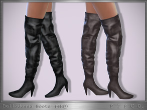 Sims 4 — Belladonna Boots. by Pipco — Bold leather boots in 3 colors. Base Game Compatible New Mesh All Lods HQ