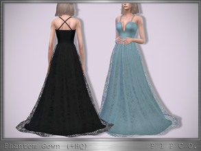 Sims 4 — Phantom Gown. by Pipco — An elegant gown with lace in 20 colors. Base Game Compatible New Mesh All Lods HQ