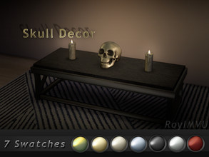 Sims 4 — Metal Skull Decor by RoyIMVU — Metallic Skull decoration perfect for a slightly spooky but classy look. 