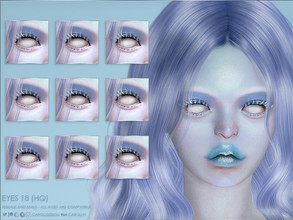 Sims 4 — Eyes 18 (HQ)  by Caroll912 — A 9-swatch white, occult eyes - first swatch comes plain and can be used with other