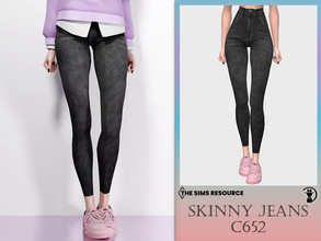 Sims 4 — Skinny Jeans C652 by turksimmer — 14 Swatches Compatible with HQ mod Works with all of skins Custom Thumbnail