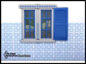 Sims 4 — My Perfect Greek Kitchen window (Shutter) by seimar8 — Maxis match window with striking Greek blue shutters and