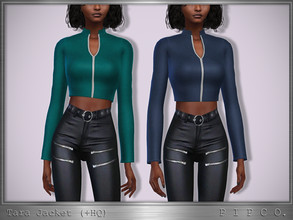 Sims 4 — Tara Jacket. by Pipco — A cropped jacket in 13 colors. Base Game Compatible New Mesh All Lods HQ Compatible
