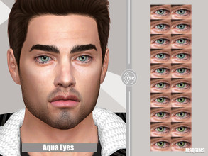 Sims 4 — Aqua Eyes by MSQSIMS — These blue and green eyes are available in 20 Swatches. It is suitable for Female/Male