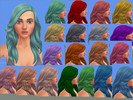 Sims 4 — Long Wavy Hair Recolor (Romantic Garden) by PinkDevilKiller — A recolor hair from the romantic garden pack.