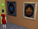 Sims 4 — Blue and Red Oni Paintings (Aoi Oni / Aka Oni) by FleshyMonkey — These are separate blue and red oni paintings