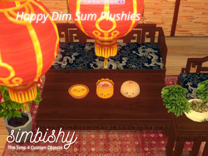 Sims 4 — Happy Dim Sum Plushies by simbishy — This is a set of 3 cute plushies in the form of dim sums you will commonly