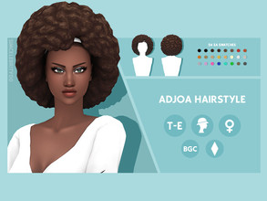 Sims 4 — Adjoa Hairstyle by simcelebrity00 — Hello Simmers! This afro, headband, and hat compatible hairstyle is