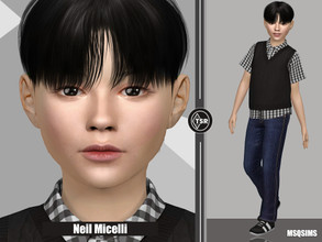 Sims 4 — Neil Micelli - TSR CC Only by MSQSIMS — Neil Micelli is a playful child and a goofball. * Download all CC's