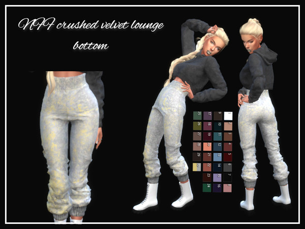 Sims 4 — NFF crushed velvet lounge bottom by Nadiafabulousflow — Hi guys! This upload its a crushed velvet lounge bottom