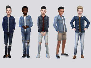 Sims 4 — Hover Denim Jacket Boys by McLayneSims — TSR EXCLUSIVE Standalone item 9 Swatches MESH by Me NO RECOLORING
