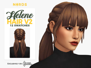 Sims 4 — Helene Hair V2 Recolor  by Nords — Dag dag, this is a recolor of my Helene Hair V2, it comes in 12 color add