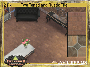 Sims 4 — Steampunked - Two colour and rustic small tile floor by lavilikesims — 2 floors in this pack 1. Tile with two