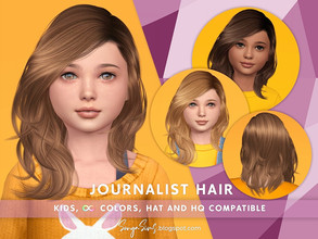 Sims 4 — SonyaSims Journalist Hair KIDS (Early Access on Patreon) by SonyaSimsCC — - New messy shoulder-length hair for