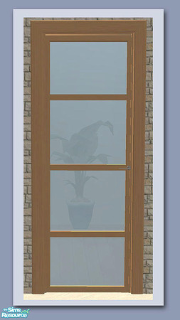 Sims 2 — Chamonix Single Door -  Frosted Glass by Shakeshaft — Part of a new mesh set of 2 new doors and a window, set