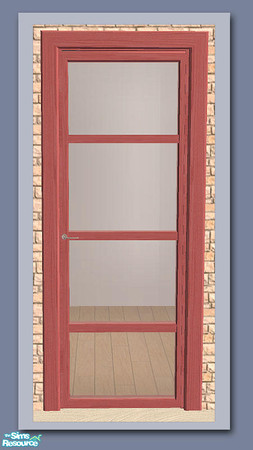 Sims 2 — Chamonix Single Door - Red  by Shakeshaft — Part of a new mesh set of 2 new doors and a window, set includes
