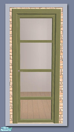 Sims 2 — Chamonix Single Door - Green  by Shakeshaft — Part of a new mesh set of 2 new doors and a window, set includes