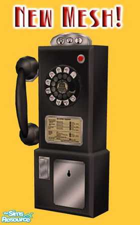Sims 2 — Vintage-Style Payphone - Base Mesh by Shannanigan — Phone Base Mesh. You must download the Handset mesh in order