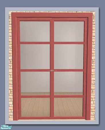 Sims 2 — Chamonix French Door - Red by Shakeshaft — Part of a new mesh set of 2 new doors and a window, set includes