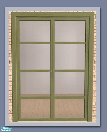Sims 2 — Chamonix French Door - Green by Shakeshaft — Part of a new mesh set of 2 new doors and a window, set includes