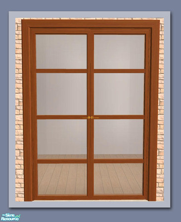 Sims 2 — Chamonix French Door - Dark by Shakeshaft — Part of a new mesh set of 2 new doors and a window, set includes