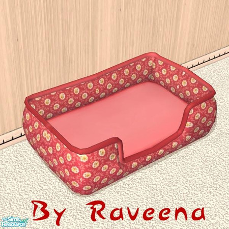 Sims 2 — Large Pet Bed - Red Dot by Raveena — Pamper your pet with this colorful and soft pet bed. Even your little puppy