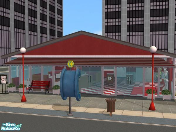 Sims 2 — Tony's Updated by monmel — A cosy little restaurant for your sims. Only Maxis content. 