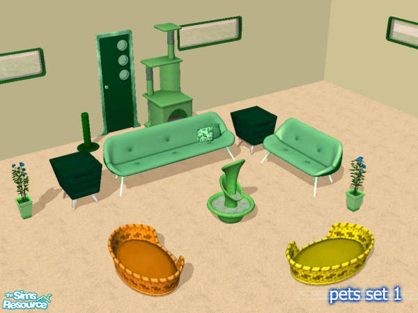 Sims 2 — Pets Set 1 by simmyfan2852 — The Pets Set 1 contains 11 object recolors from TheSims 2 Pets!