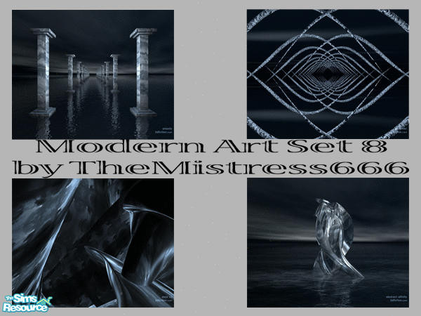 Sims 2 — Modern 3D Art Gallery Set 8 by TheMistress666 — Modern Art made for my 3D Fiction Art Gallery Lot also available