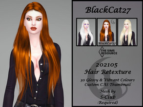 Sims 4 — S-Club 202105 Hair Retexture (MESH NEEDED) by BlackCat27 — A beautiful long sleek hairstyle, mesh by S-Club. 30
