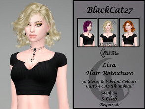 Sims 4 — S-Club Lisa Hair Retexture (MESH NEEDED) by BlackCat27 — A sideswept curly hairstyle, mesh courtesy of S-Club.
