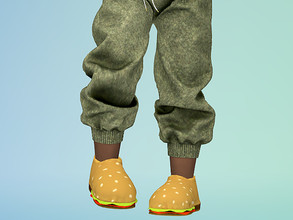 Sims 4 — Hamburger Slippers [Toddler] by Kushnkurlz — Hamburger Slippers (not very high quality) LOD 0 2,316 poly LOD 1