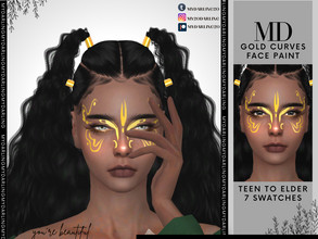 Sims 4 — Gold curves face paint by Mydarling20 — NEW MAKEUP 7 SWATCHES BASE GAME COMPATIBLE