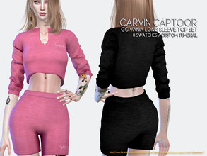 Sims 4 — Vania Long Sleeve Top Set by carvin_captoor — Created for sims4 Original Mesh All Lod 8 Swatches Don't Recolor