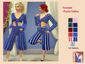 Sims 4 — ws Female Pants Sailor - RC by watersim44 — Female Pants Sailor ~ recolor, in Culotte-Style. This it's a