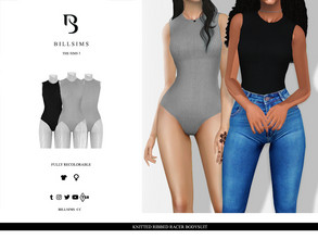 Sims 3 — Knitted Ribbed Racer Bodysuit by Bill_Sims — This bodysuit features a ribbed knitted material with a racer
