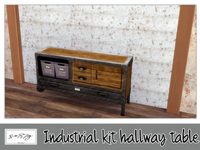 Sims 4 — Industrial kit hallway table by so87g — cost: 200$, you can found it in surfaces - accent table. NEW features of